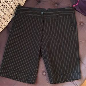 The Limited black with white stripe dress shorts.